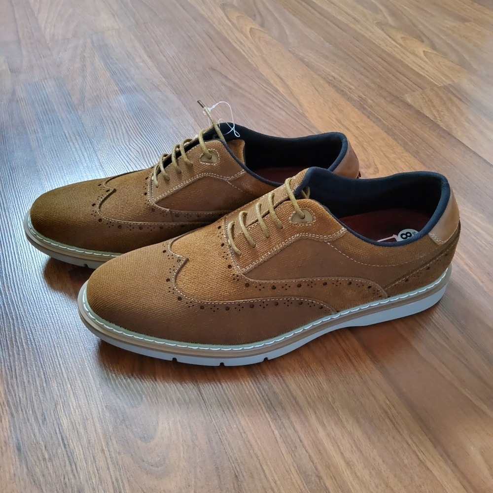 Stacy Adams Men's Suede Wing Tip Size 8.5 Brown - Picture 5 of 11